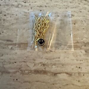 Gold Smiley Face Pendant Necklace
